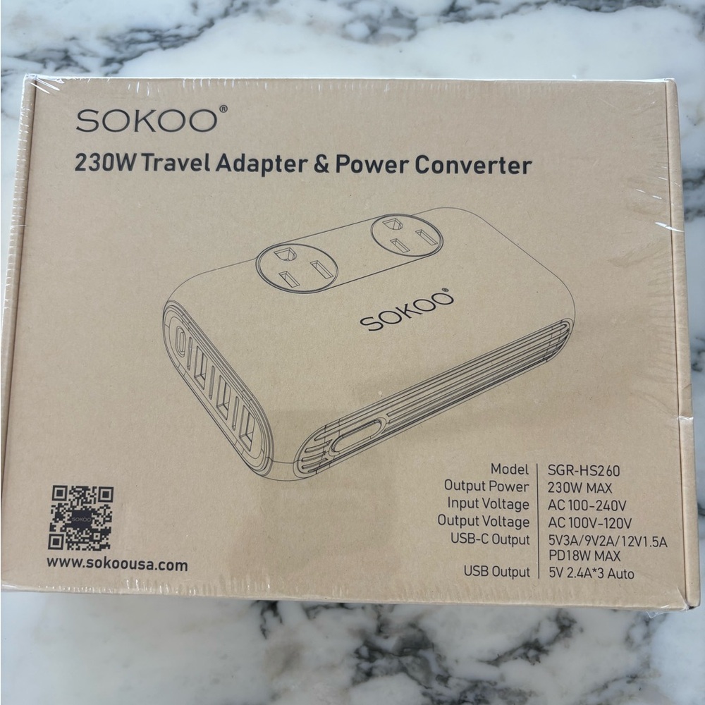 New! SOKO 230W Travel Adapter/Power Converter